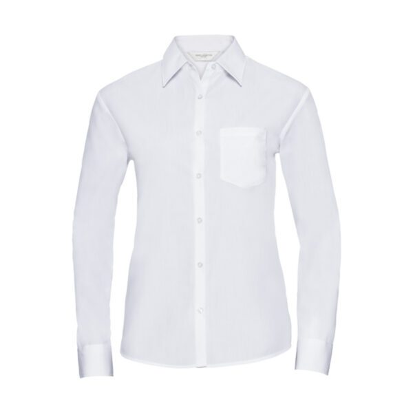 Russel Ladies Longsleeve Classic Polycotton Poplin Shirt White 4XL