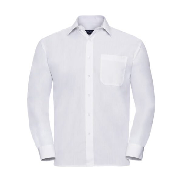 Russel Men's Longsleeve Classic Polycotton Poplin Shirt White 4XL