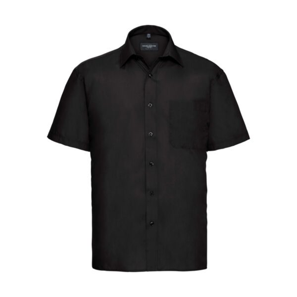 Russel Men's Shortsleeve Classic Polycotton Poplin Shirt Black 4XL
