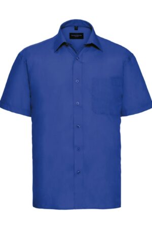 Russel Men's Shortsleeve Classic Polycotton Poplin Shirt Bright Royal 4XL