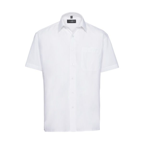 Russel Men's Shortsleeve Classic Polycotton Poplin Shirt White 4XL