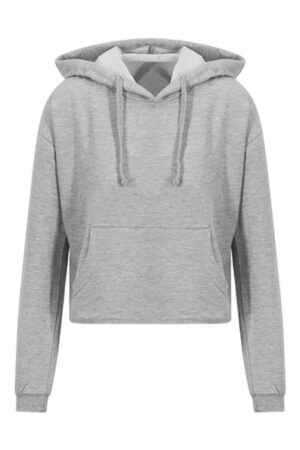 Just Hoods Women´s Cropped Hoodie Heather Grey XXS
