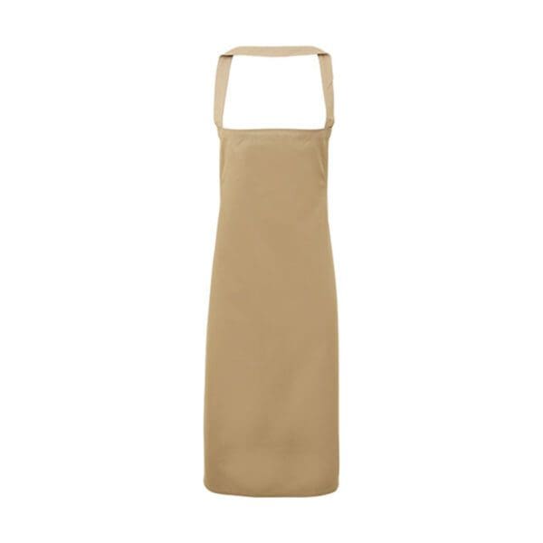 Premier Workwear 100% Organic Cotton Bib Apron (No Pocket) Khaki (ca. Pantone 7503) ONE SIZE