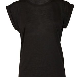 Bella Canvas Women´s Flowy Muscle Tee With Rolled Cuff Black XL