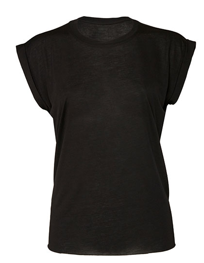 Bella Canvas Women´s Flowy Muscle Tee With Rolled Cuff Black XL