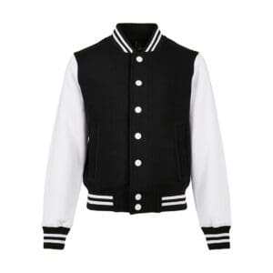 Build Your Brand Kids´ Organic Sweat College Jacket Black White 158