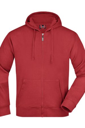 James & Nicholson Men´s Hooded Jacket Red 3XL