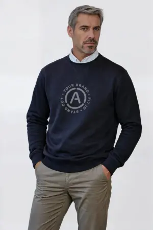 Ribbed Interlock Crew Neck