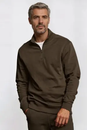 Ribbed Interlock Half Zip